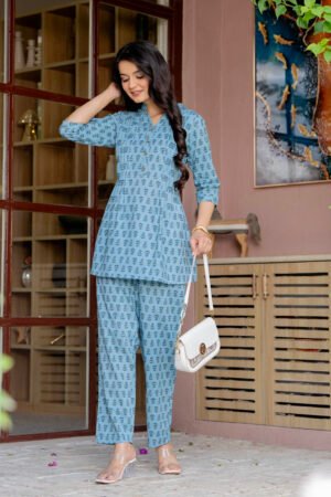 pintucks aline printed coord set