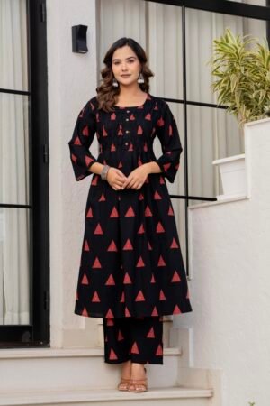 pintucks aline kurti palazzo set