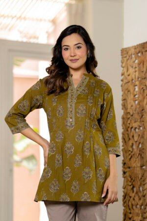pintucks border top aline