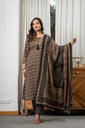 cotton 3 pc dupatta set