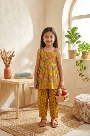 cotton sleeveless dori top salwar set